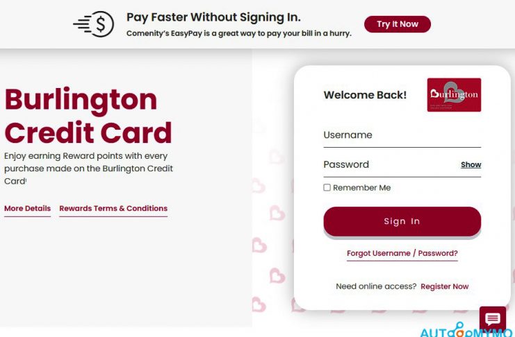 How to Login to your Burlington Credit Card Account
