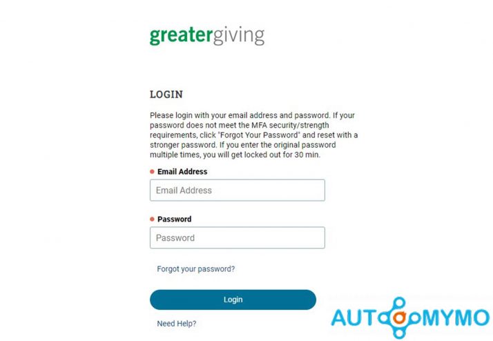 How to Login to Your Greater Giving Account