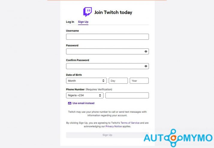 How to Sign Up for a Twitch Account