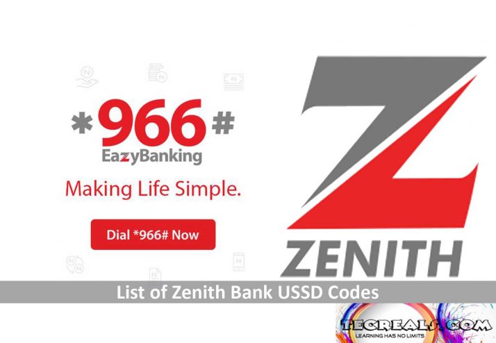 List of Zenith Bank USSD Codes