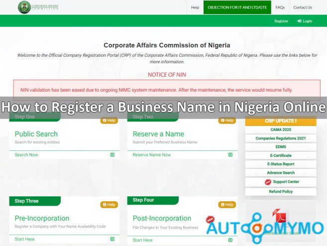 How to Register a Business Name in Nigeria Online